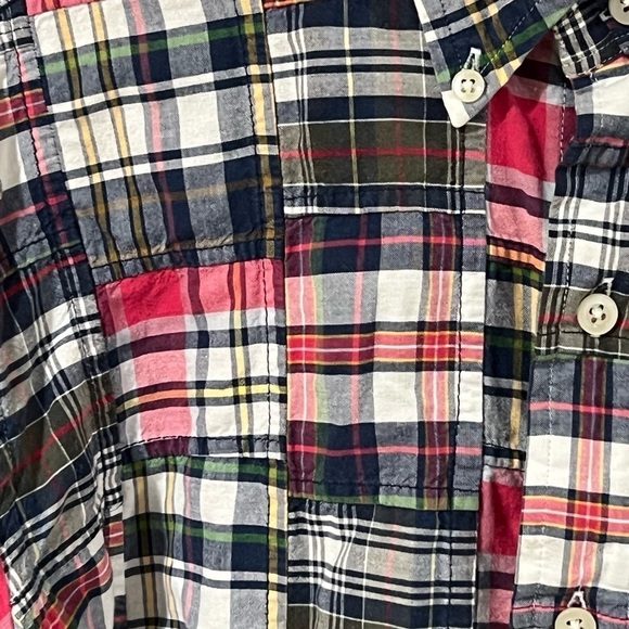 Polo Ralph Lauren Size M Madras Patchwork Thick Cotton Slim (Custom) Fit Shirt - Picture 4 of 6